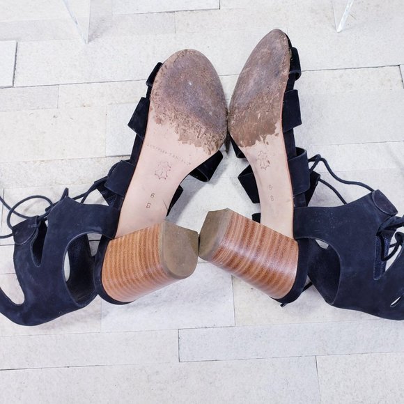 LOEFFLER RANDALL Hanna Gladiator Sandal Black Caged Block‎ Heel 6 - Picture 9 of 13